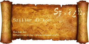 Sziller Ákos névjegykártya